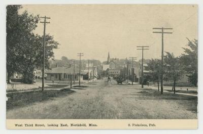 West Third Street looking East postcard