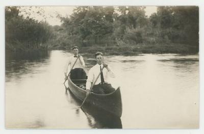 Canoeing down the Cannon postcard