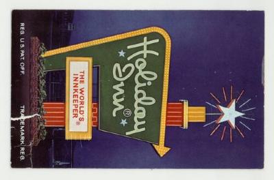Holiday Inn sign, Bismarck, North Dakota postcard