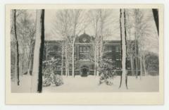 Old Mohn Hall front entrance postcard