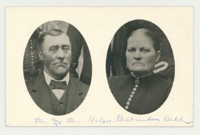 Mr. and Mrs. Helge Gulbrandson Bakken postcard