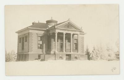 Steensland Library in the winter postcards