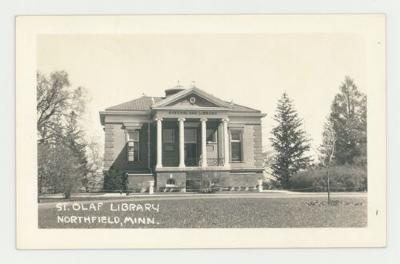 Steensland Library front exterior postcard