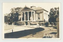 Walkway in front of Steensland Library postcard