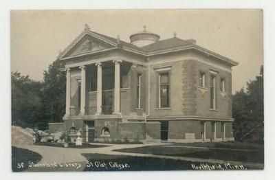 Construction in front of Steensland Library postcards